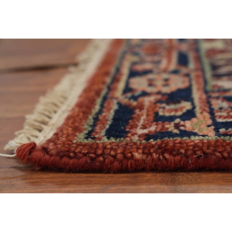 Hand Knotted Oriental 100% Wool Carpet Traditional Medallion Oranges & Rust Heriz (serapi) Area Rug - 3' 0'' X 2' 0''