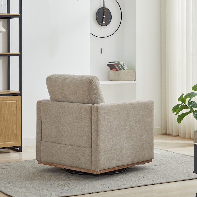30.7"W Square Upholstered Swivel Accent Chair and Comfy Accent Single Sofa Chair, 360 Degree Club Chair, Lounge Armchair