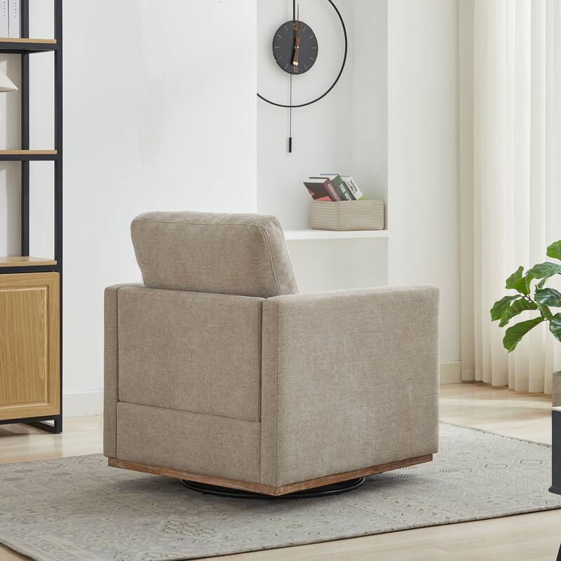 Chenille Swivel Accent Chair (Square Design)