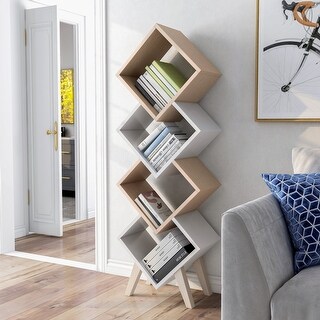 Diamonte Mid-century Modern 4-Shelf Bookcase by Furniture of America