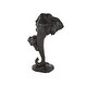 preview thumbnail 2 of 6, Black Polystone Mom and Baby Elephant Decorative Sculpture