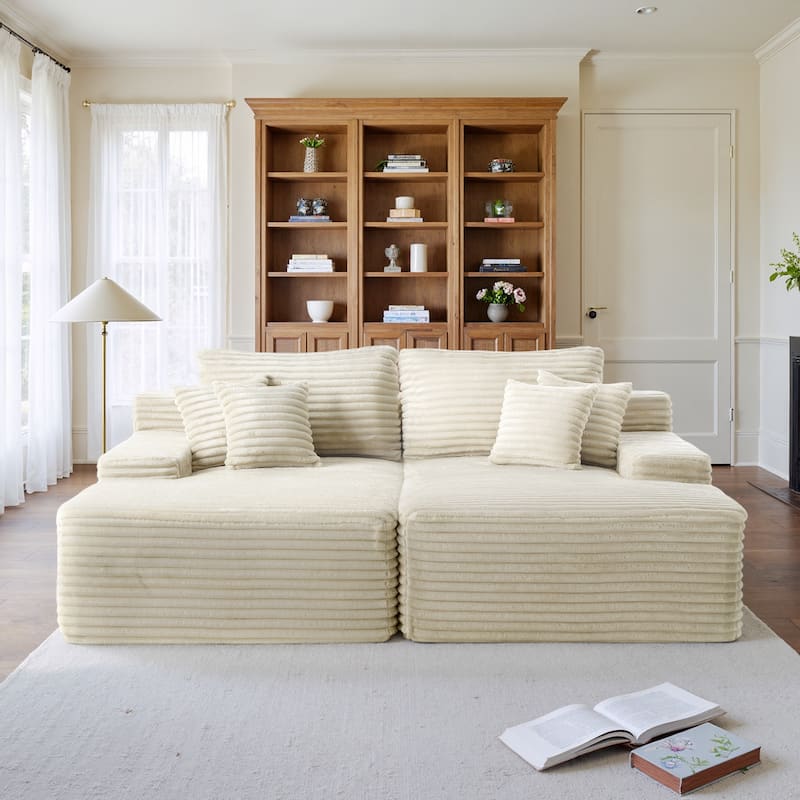 Cathy 82" W No Assembly Required Chaise Sofa Lounge Sectional Couch