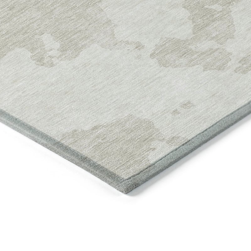 Machine Washable Indoor/ Outdoor Contemporary Abstract Chantille Rug