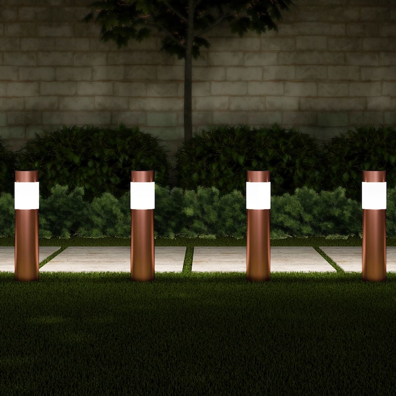 Solar Path Bollard Lights, Set of 6 15" Pure Garden