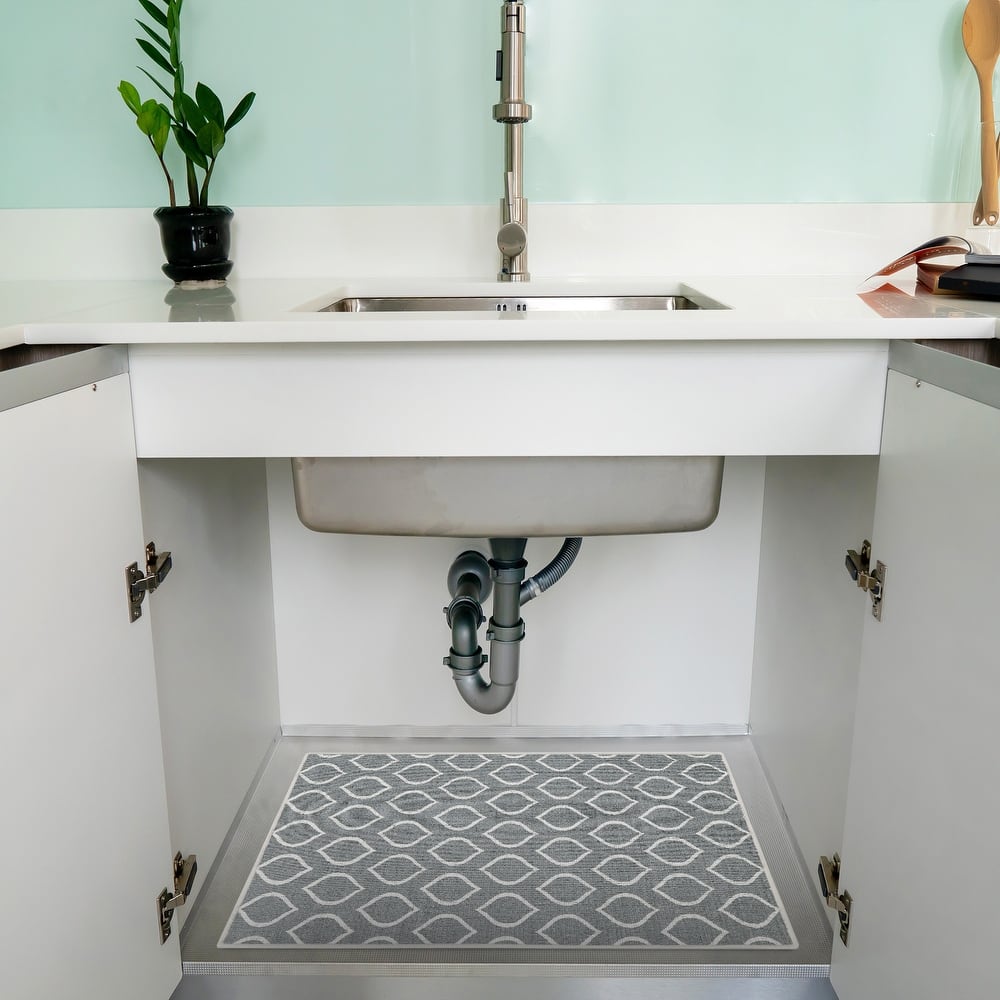 Under Sink Mat - Ultra-Absorbent Cotton Shelf Liners For Kitchen Cabinets - 2X3 feet