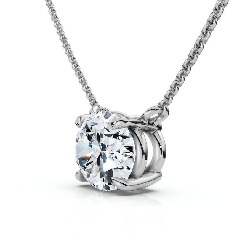 Bliss Diamond 1Ct Solitaire Oval Diamond Pendant Gold Women's 18" Chain Lab Grown