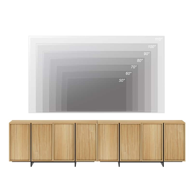 WAMPAT TV Stand for 32-75 Inch TVs, Modern TV Console, Entertainment Center with T-Shaped Legs for Living Room