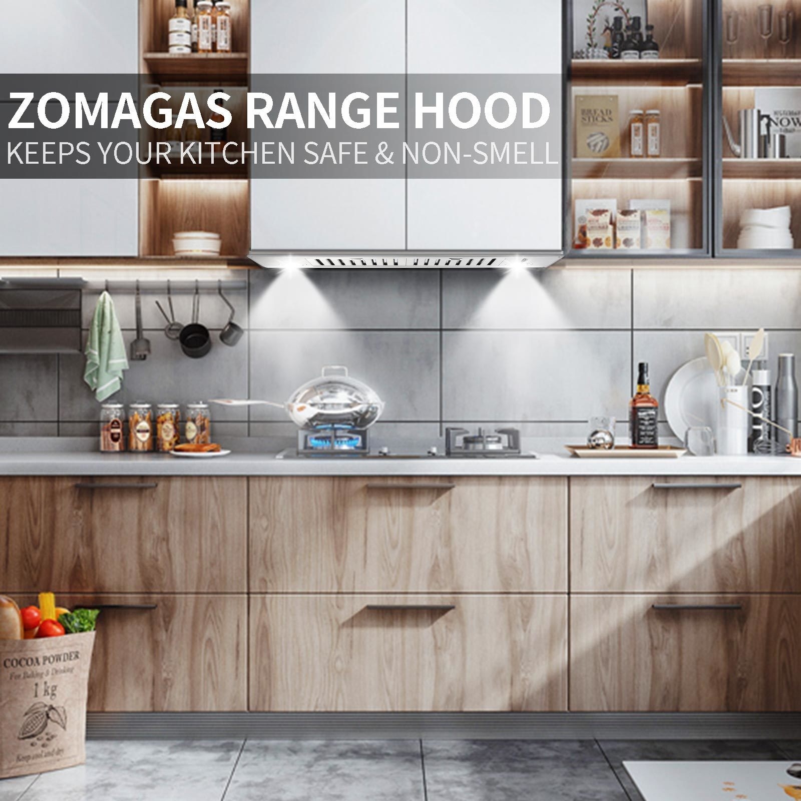 450 CFM Smart Ducted Insert Range Hood with Push Button and Removable