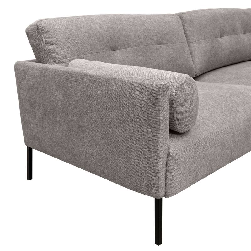 Michalina 84" Fabric or Velvet 3 Seater Sofa with Black Metal Legs