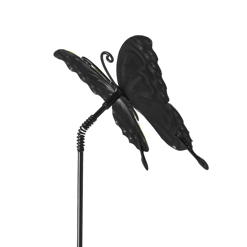 Glitzhome Set of 3 Metal Spring Garden Butterfly Birds Yard Stakes