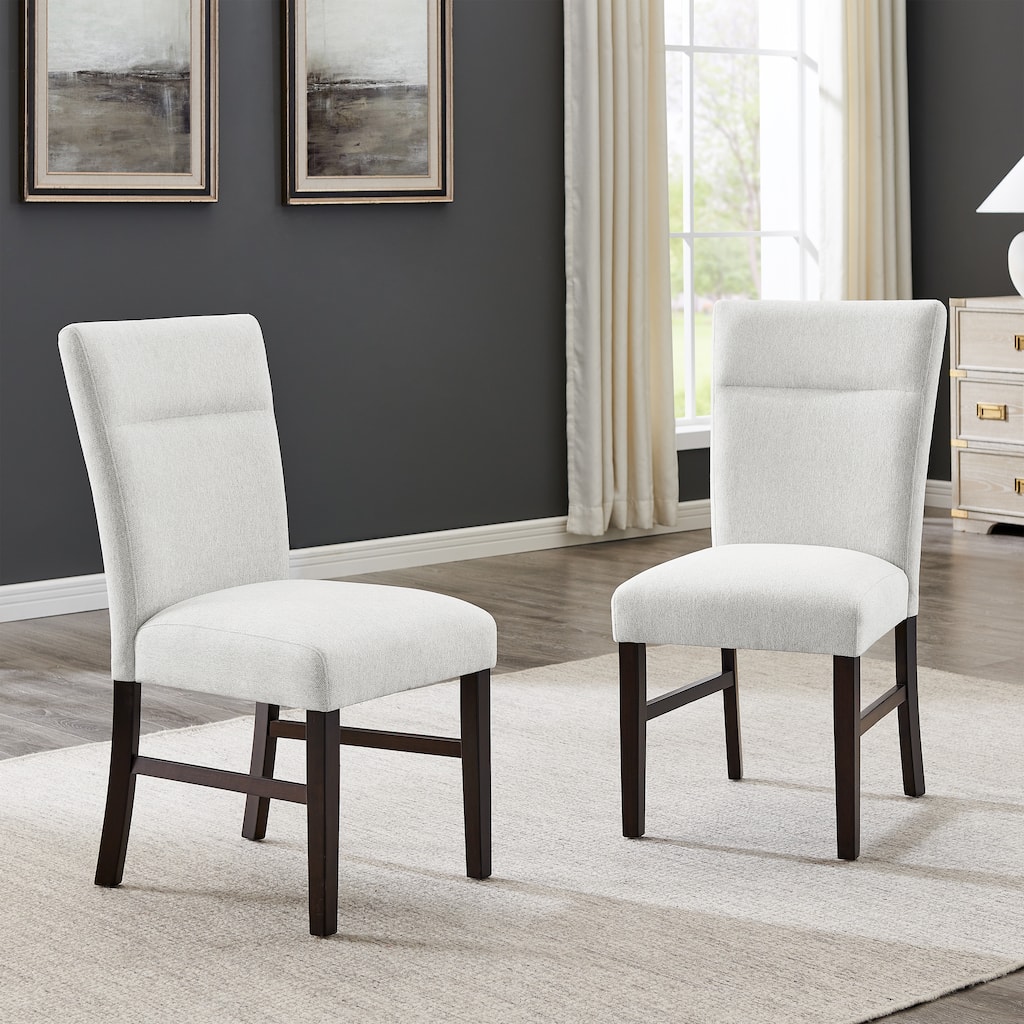 Contemporary Upholstered Dining Chairs, Set of 2, Gray