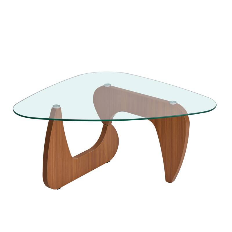 Farmhouse Glass Top Small Coffee Tables, Wood Center Table