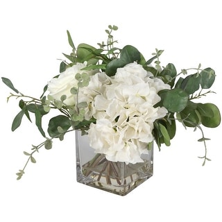 Uttermost 60216 Rosewood 13" Tall Glass Faux Flora Planter