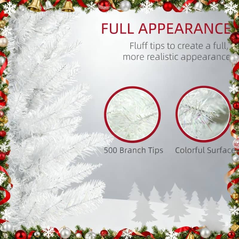 7FT Indoor Pencil Artificial Christmas Trees with Colorful Surface Branches