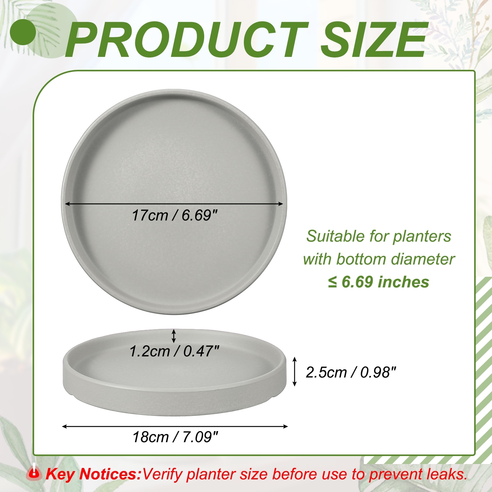 Ceramic Plant Saucers, Round Flower Planter Water Trays Ceramic Plant Saucer Pot Tray