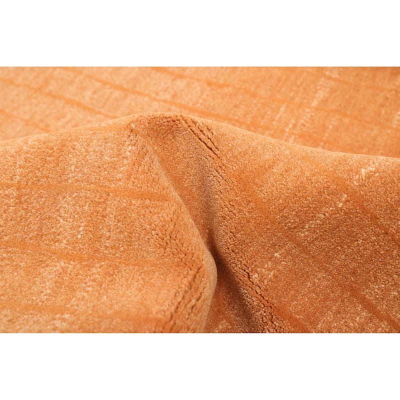 ECARPETGALLERY Hand-knotted Opulence Burnt Orange Wool Rug - 6'0 x 9'2