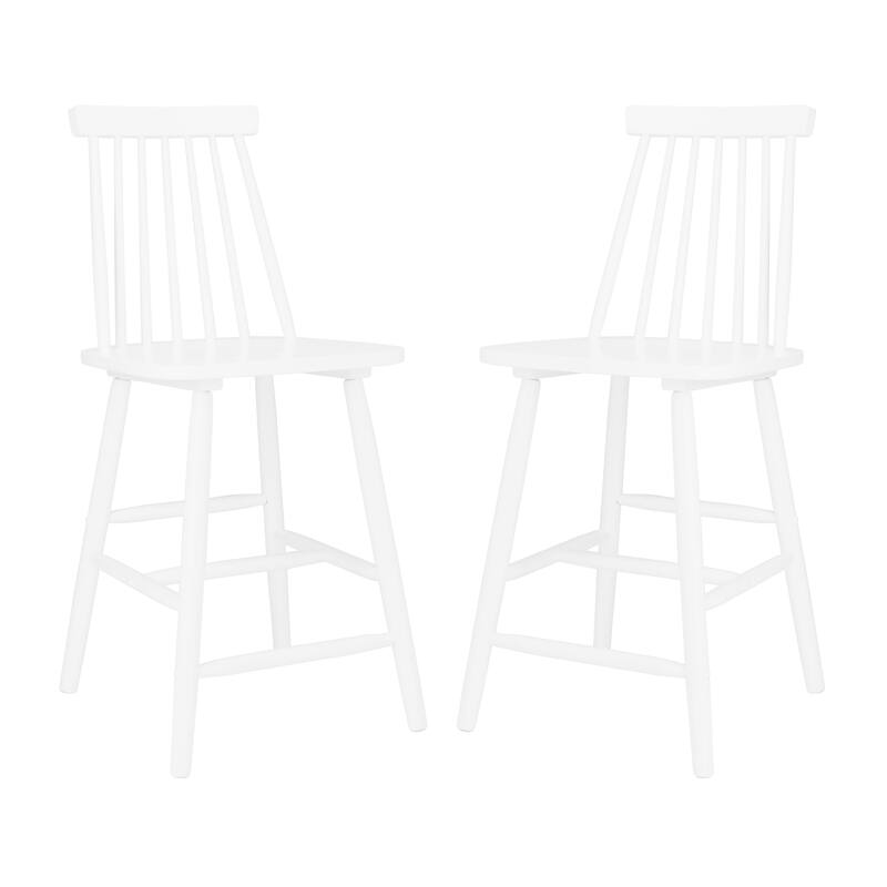 SAFAVIEH Zillah 24-inch Spindle Farmhouse Counter Stool (Set of 2) - 17.7" x 20.5" x 39.1" - 18"W x 21"D x 39"H