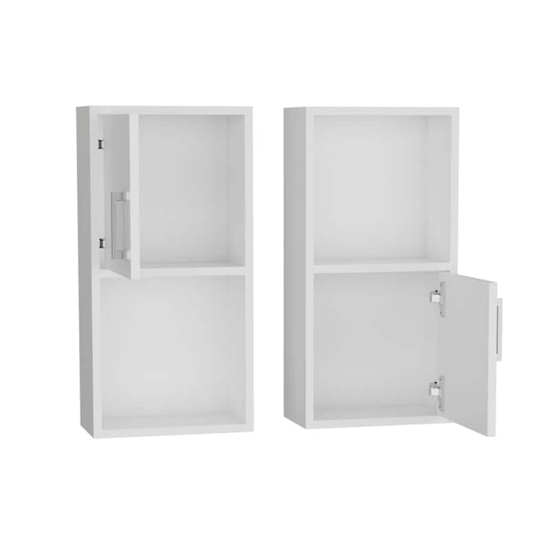 Florence Wall-Mounted Medicine Cabinet - 23.7" H, 11.8" W, White Finish, Contemporary Bathroom Storage