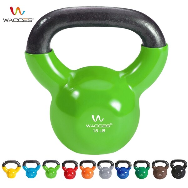 Wacces Single Vinyl Dipped Kettlebell for Croos Training, Home Exercise