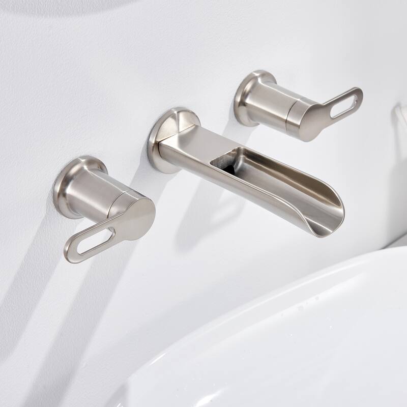 Luxier Vivid Fall 2-Handle Wall Mounted Bathroom Faucet with Valve