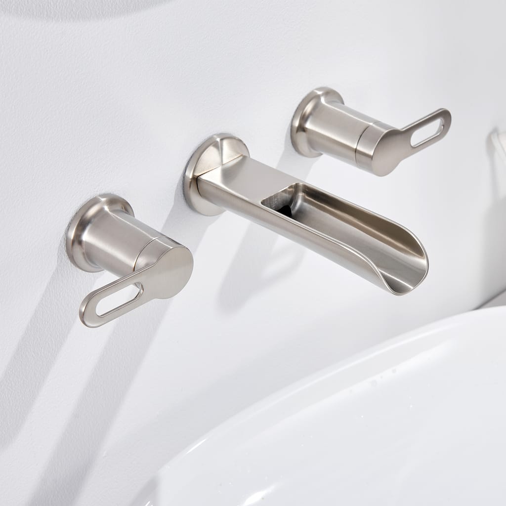Luxier Vivid Fall 2-Handle Wall Mounted Bathroom Faucet with Valve