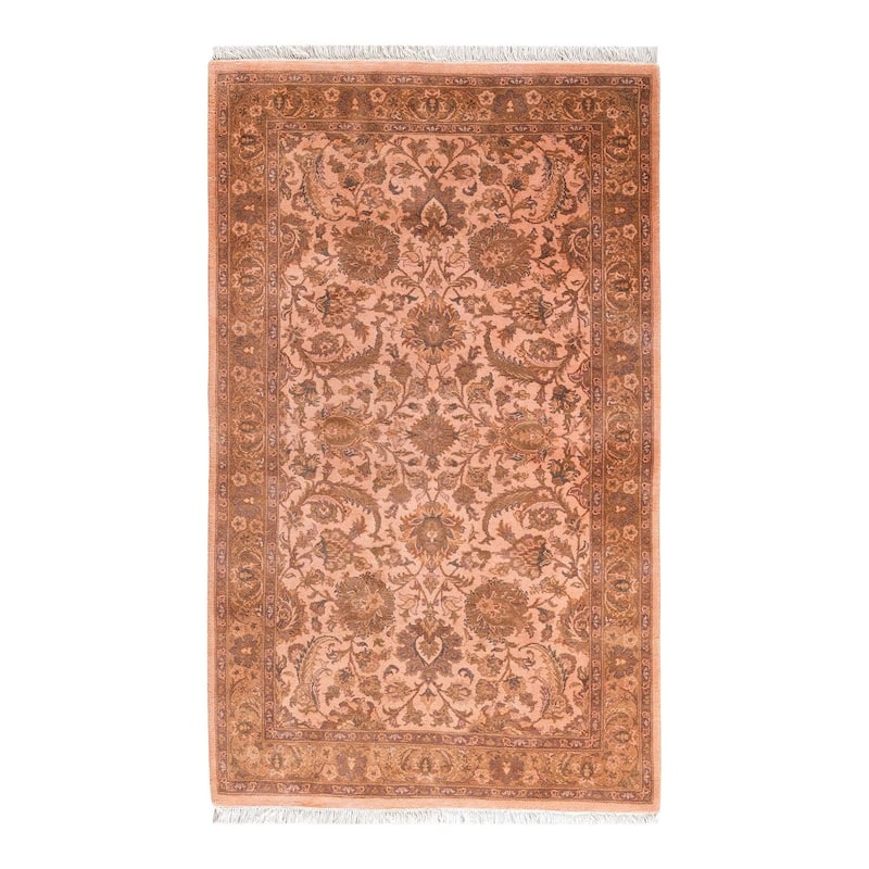 Overton Hand Knotted Wool Vintage Inspired Modern Contemporary Overdyed Pink Area Rug - 3' 3" x 5' 4"