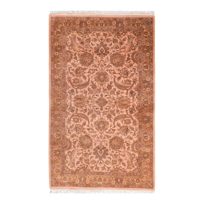 Overton Hand Knotted Wool Vintage Inspired Modern Contemporary Overdyed Pink Area Rug - 3' 3" x 5' 4"