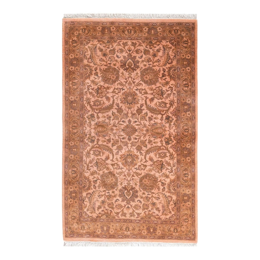 Overton Hand Knotted Wool Vintage Inspired Modern Contemporary Overdyed Pink Area Rug - 3' 3" x 5' 4"
