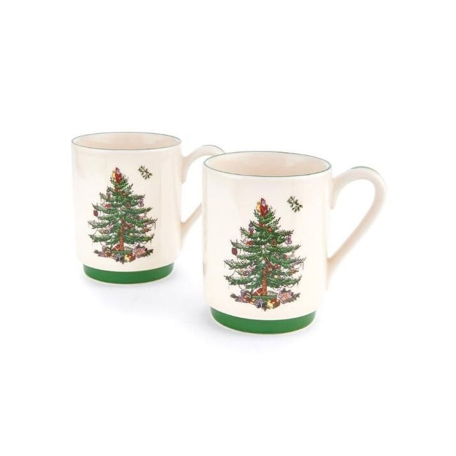 of　Set　Tree　Bed　Stacking　38461014　Bath　Beyond　Mugs　Holiday　Coffee　Cups　Spode　Christmas