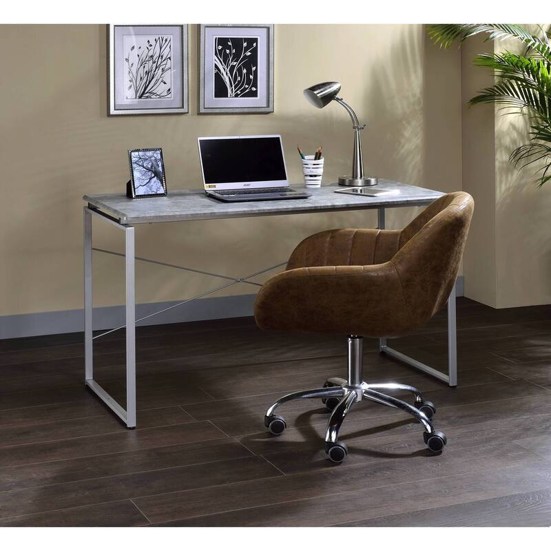 Modern Desk - Home Office Computer Writing Table - Faux Concrete Finish