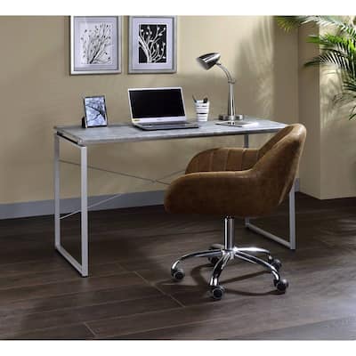 Modern Desk - Home Office Computer Writing Table - Faux Concrete Finish