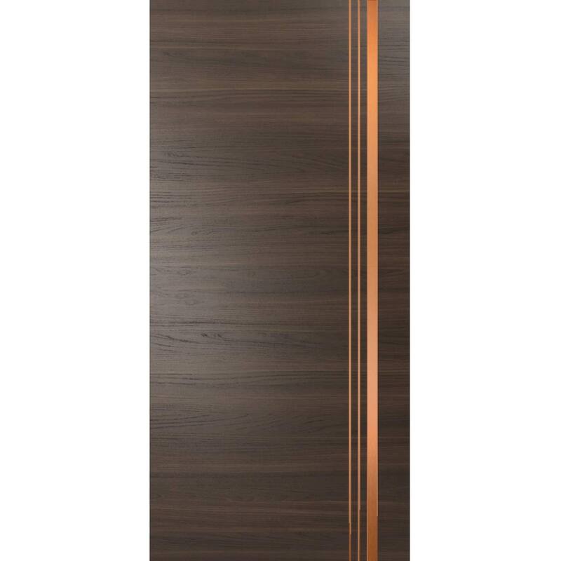 Slab Barn Door Panel 18x80 Planum 1010 Chocolate Ash with Sturdy Finished - Grey - 30" x 84"
