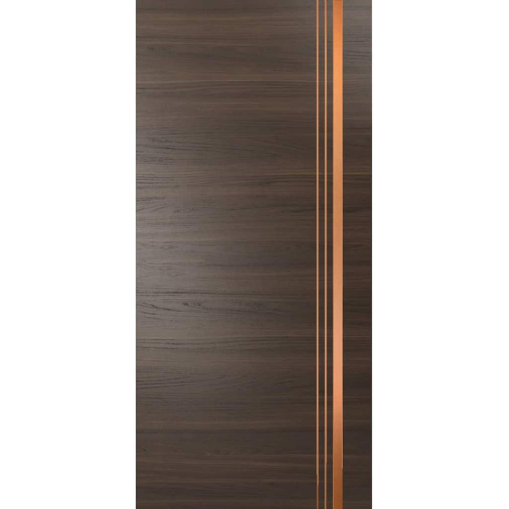 Slab Barn Door Panel 18x80 Planum 1010 Chocolate Ash with Sturdy Finished