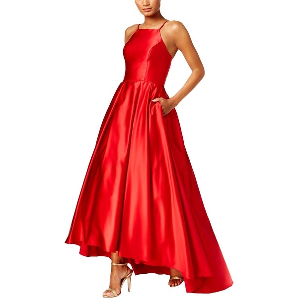 betsy & adam satin evening gown