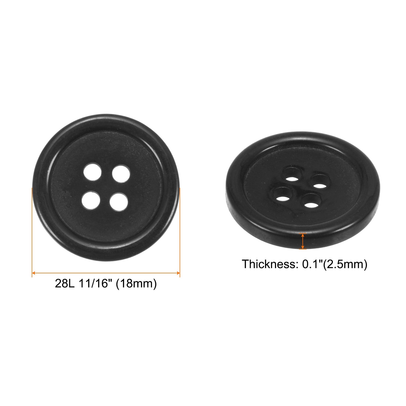 Sewing Buttons Resin Round Flat 4-Hole Craft Buttons for Sewing