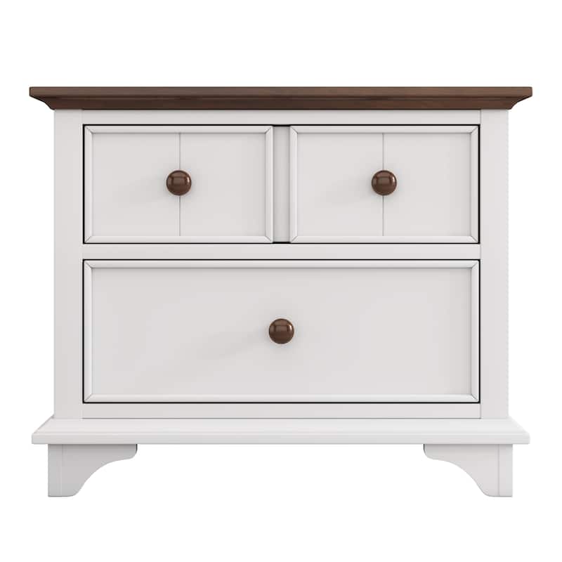 Wooden Captain Two-Drawer Nightstand