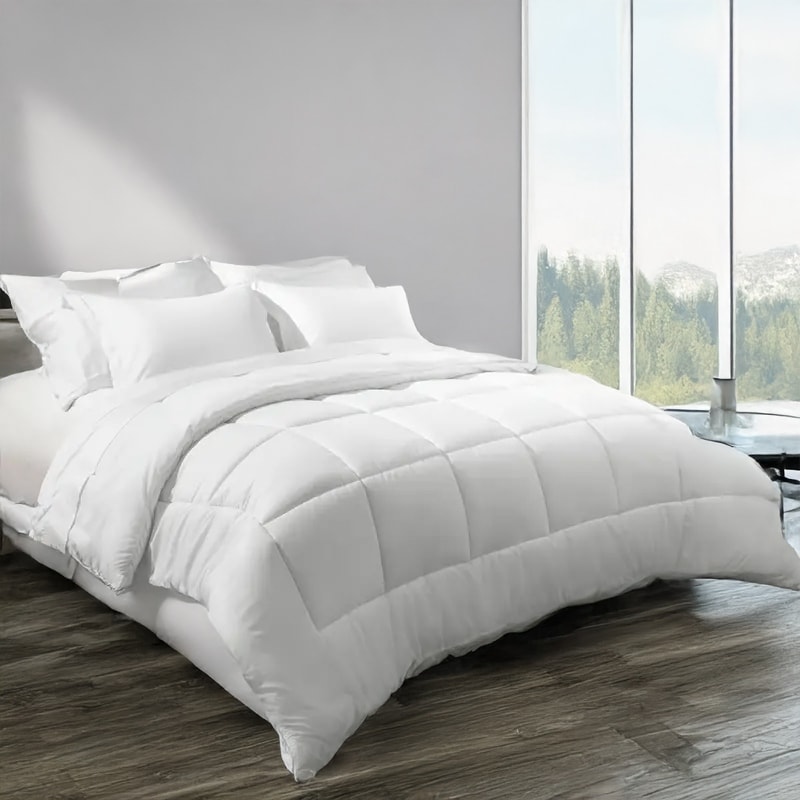 Highland Feather 100% Bamboo Comforter - Cooling, Breathable & Hypoallergenic - Ultra Soft Bamboo Sateen Shell