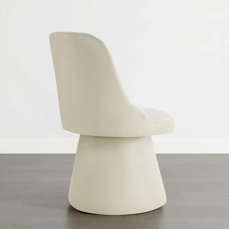 Anna Upholstered Swivel Armless Dining Chair for Kitchen Living Room