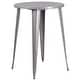 preview thumbnail 32 of 31, 30'' Round Metal Indoor-Outdoor Bar Table Set with 2 Square Seat Backless Stools - 30"W x 30"D x 41"H