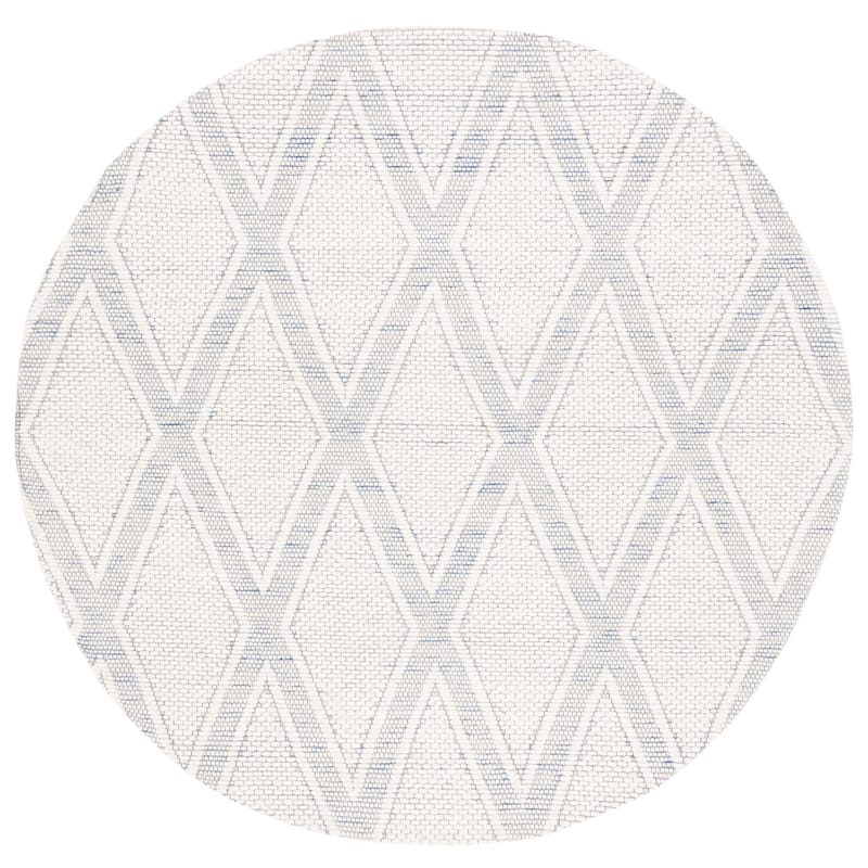 SAFAVIEH Handmade Marbella Juliet Trellis Wool Rug - 6' Round - Navy/Ivory