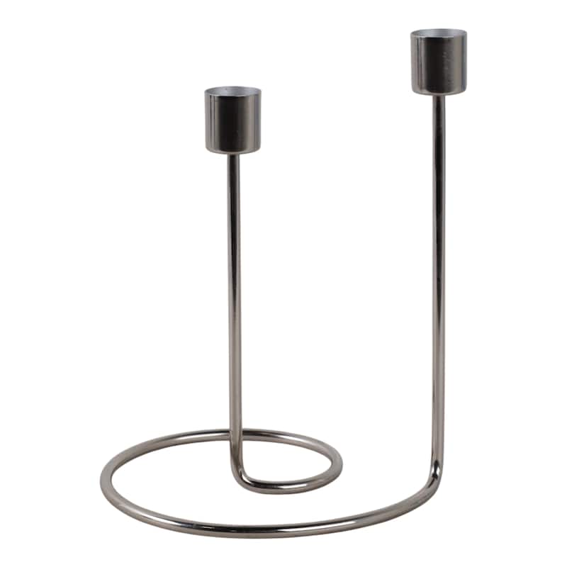 Decorative Sculptural Wire Double Taper Candle Holder