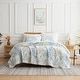 preview thumbnail 2 of 6, Tropic Leaf Quilt and Sham Set Blue - 2 Piece - Twin