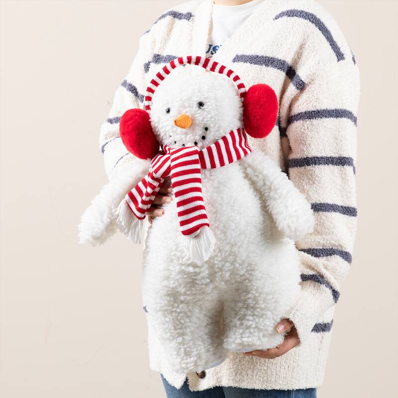 Glitzhome Fabric Christmas Yeti Snowman Highland Cow Shelf Sitters or Standing Figurines Decor
