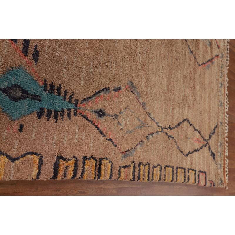 Plush Moroccan Oriental Area Rug Hand-Knotted Wool Carpet - 8'11" x 13'0"