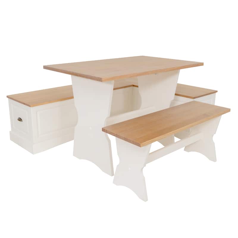 Ame Walnut Backless Nook Table Set