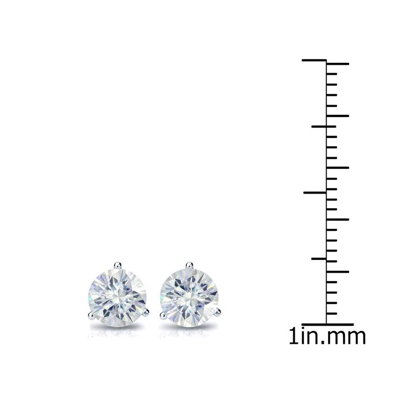 Auriya 1ctw Round Moissanite Stud Earrings 14k Gold Martini-set - 5 mm
