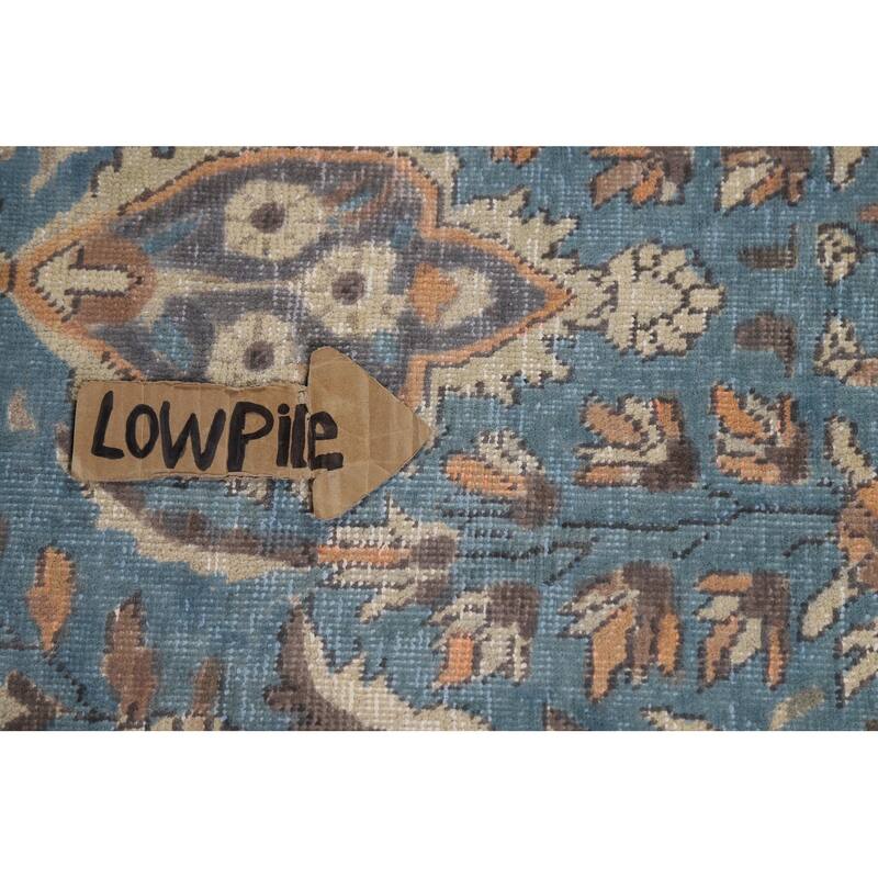 Floral Tabriz Persian Rug Handmade Blue Traditional Wool Carpet - 9'9"x 12'9"