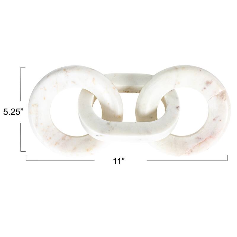 Marble Chain Decor, White
