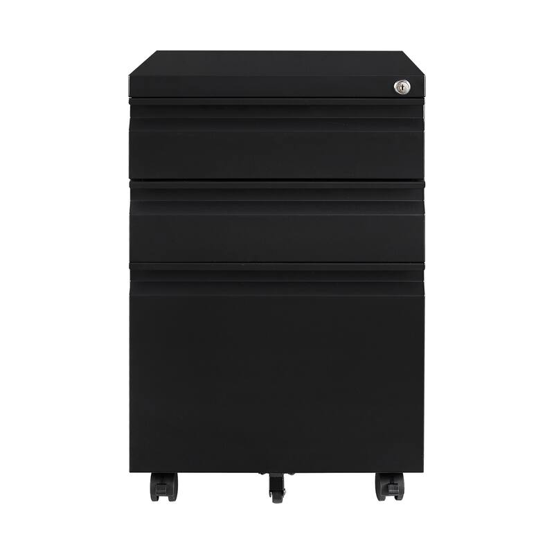 3-Drawer Steel Locking Rolling File Cabinet
