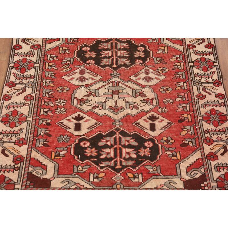 Hand Knotted Oriental 100% Wool Carpet Traditional Medallion Oranges & Rust Bakhtiari Area Rug - 6' 1'' X 4' 11''